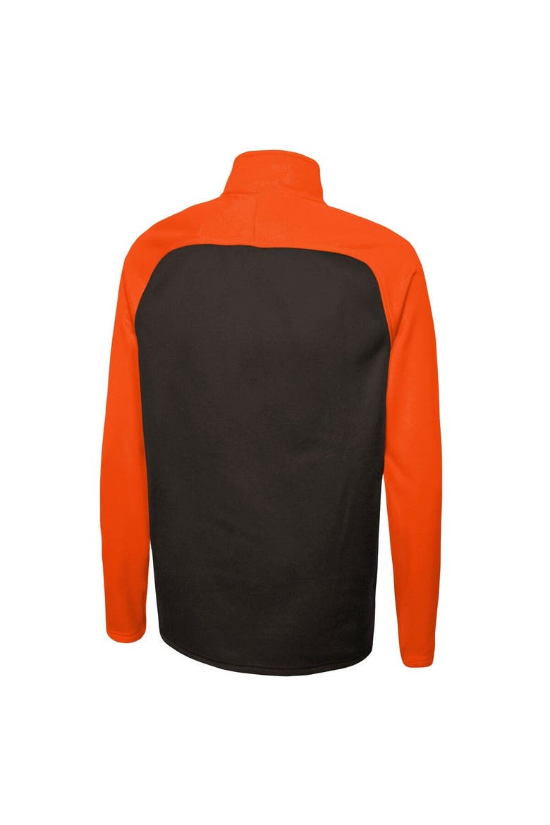 Men's New Era Brown Cleveland Browns Combine Authentic O-Line Raglan Half-Zip Jacket, Alternate, color, Brown