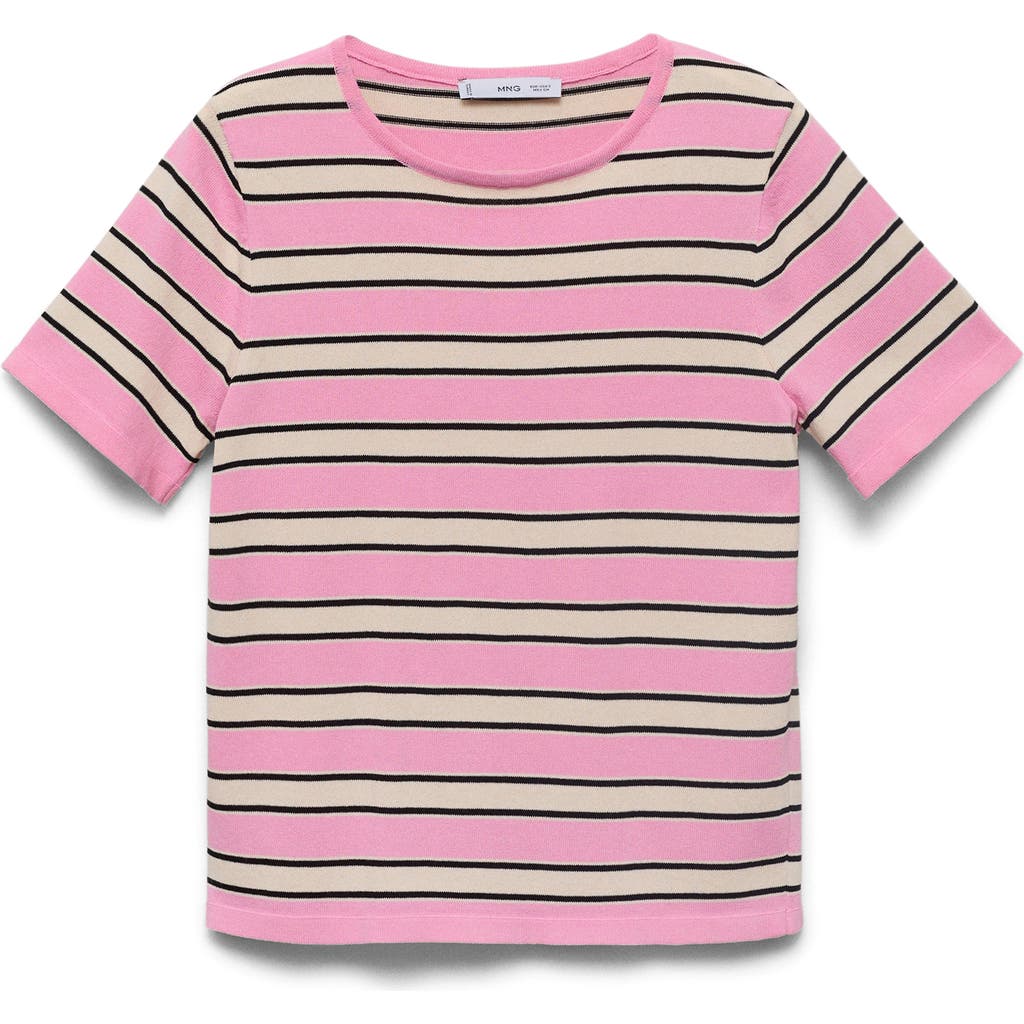 Mango Fine Knit Sweater In Pink