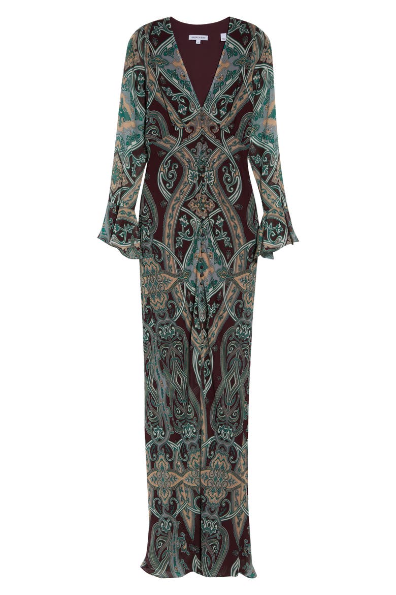 Daciana Long Sleeve Silk Dress, Alternate, color, RAISIN MULTI