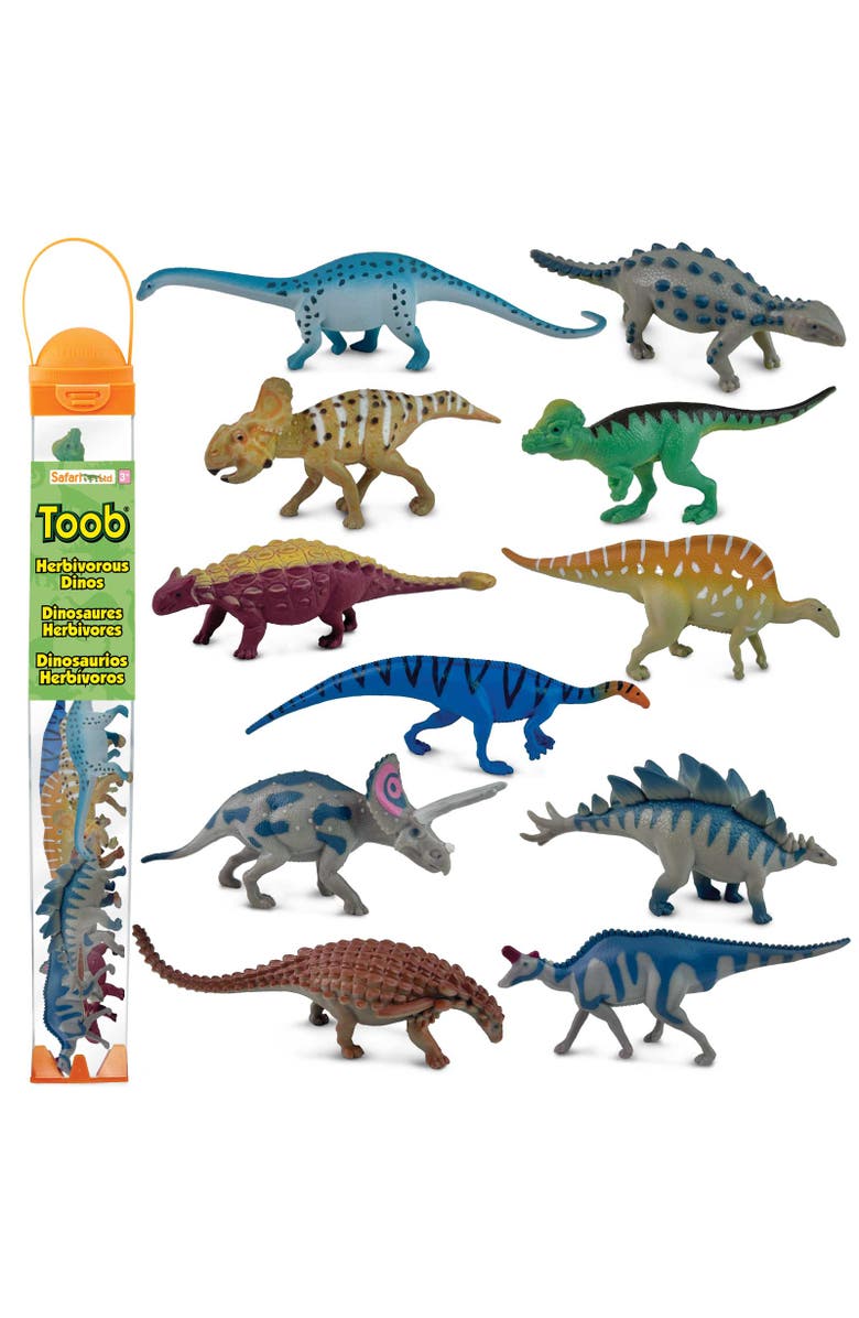 Safari Ltd. Herbivorous Dinos TOOB - contains 11 Mini Figurines, Main, color, NO COLOR