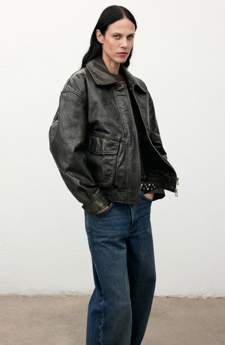 MANGO Barrel Leg Jeans, Alternate, color, Dark Vintage Blue