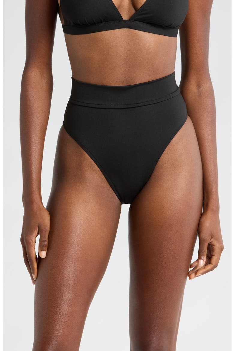 Joan High Waist Bikini Bottoms, Main, color, BLACK