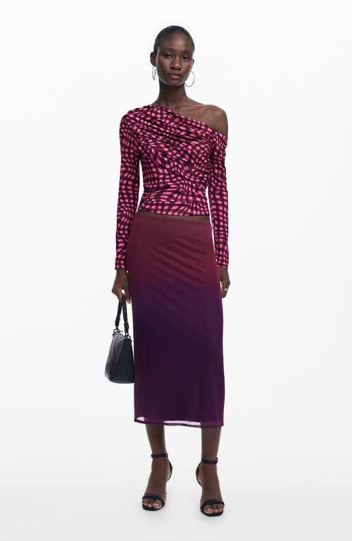 Desigual Ruched One-shoulder Top In Multi