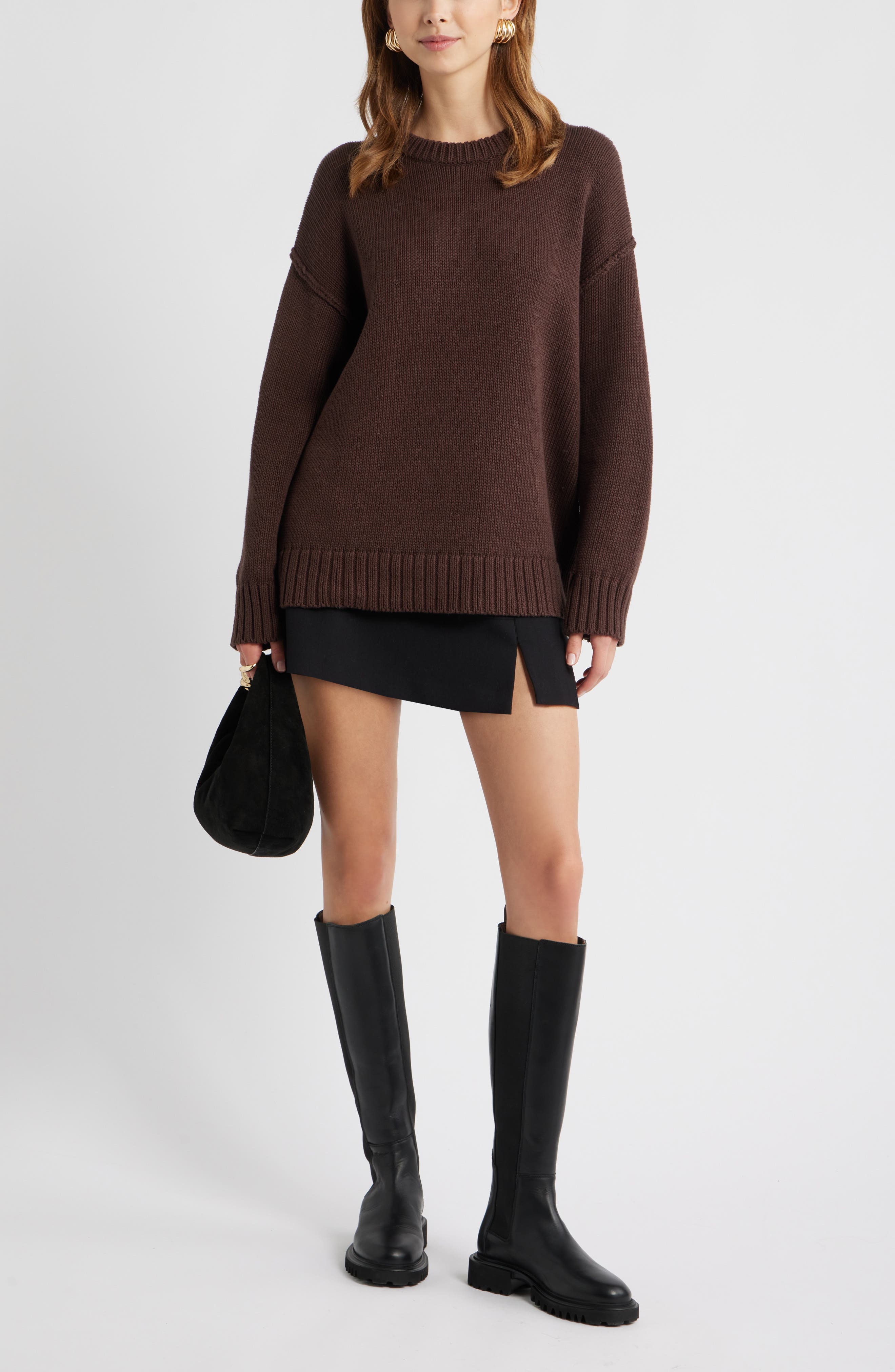 Oversize Crewneck Cotton Sweater - image 2