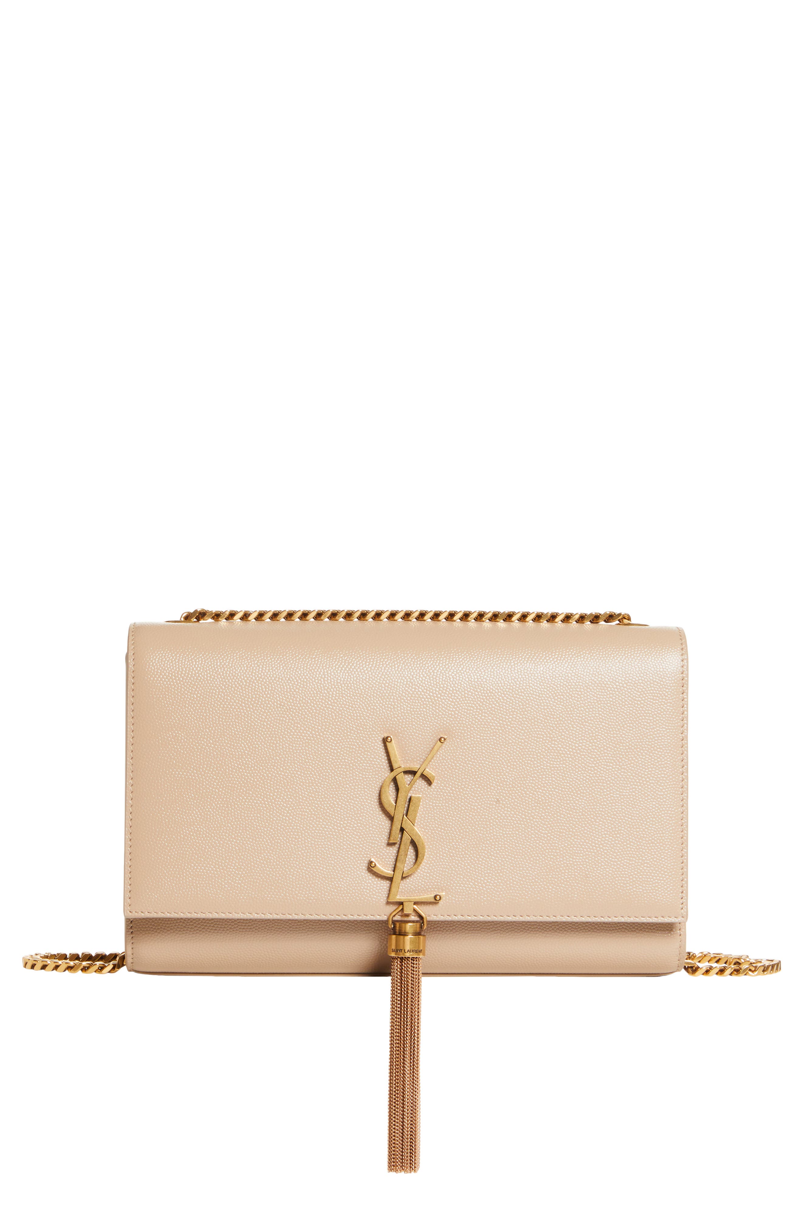 Saint Laurent Medium Kate Leather Shoulder Bag, Main, color, 