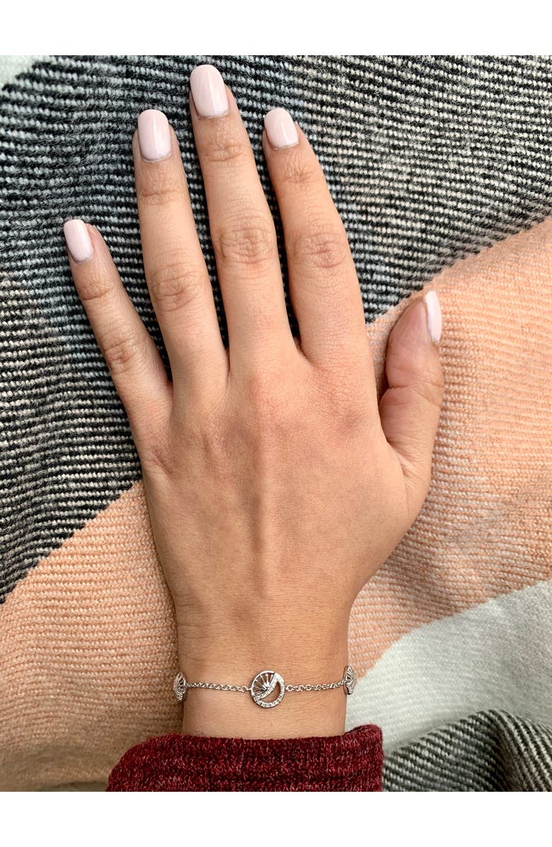 LuvMyJewelry Moon Phases Sterling Silver Diamond Bracelet, Alternate, color, Silver