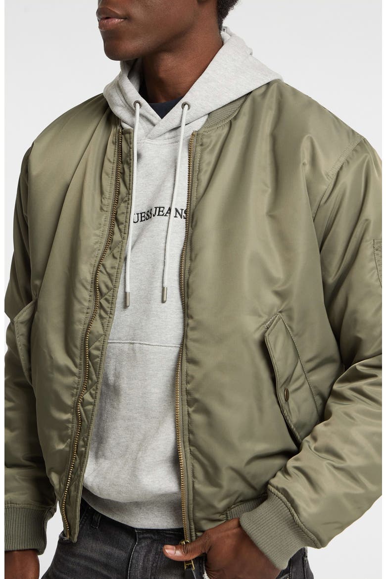 Bomber Jacket, Alternate, color, GREEN