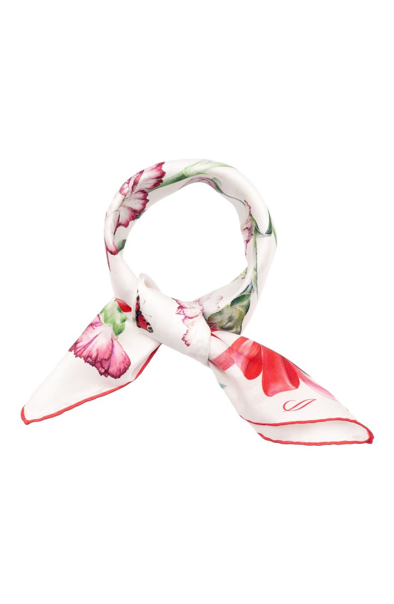 Elizabetta Dianthus - Silk Bandana, Alternate, color, Red
