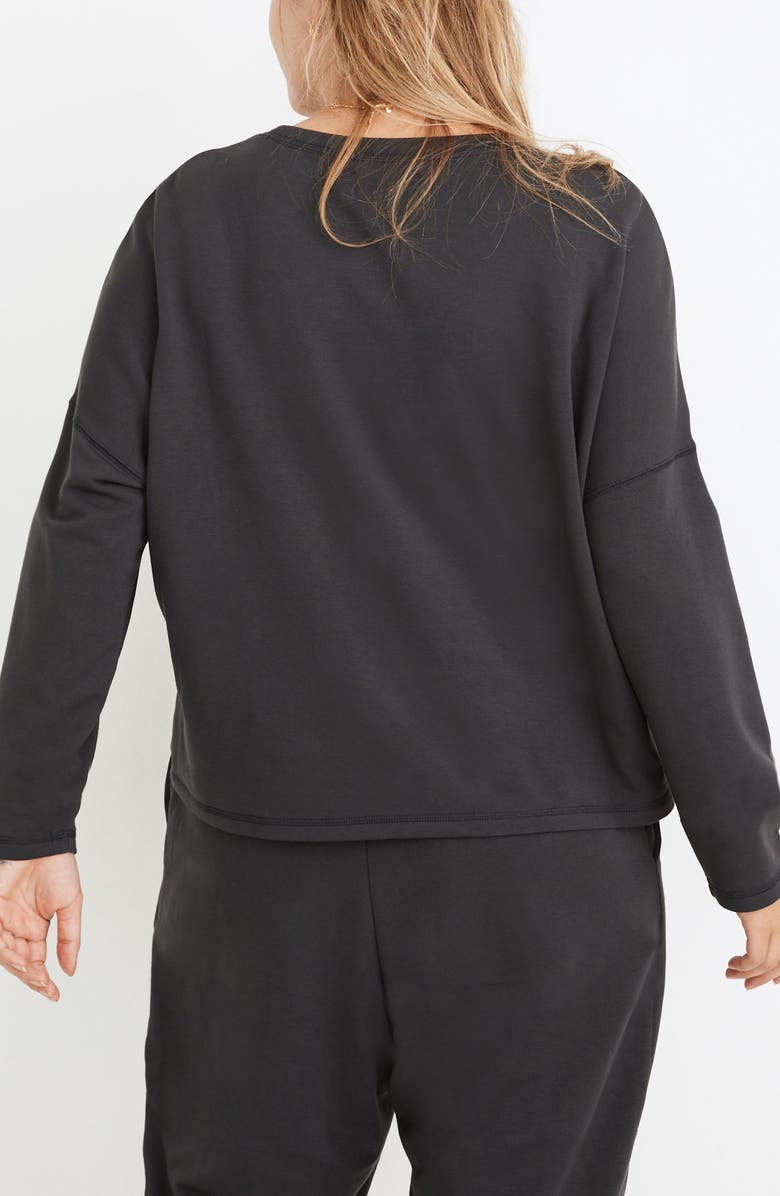Madewell MWL Superbrushed Easygoing Sweatshirt, Alternate, color, Black Coal