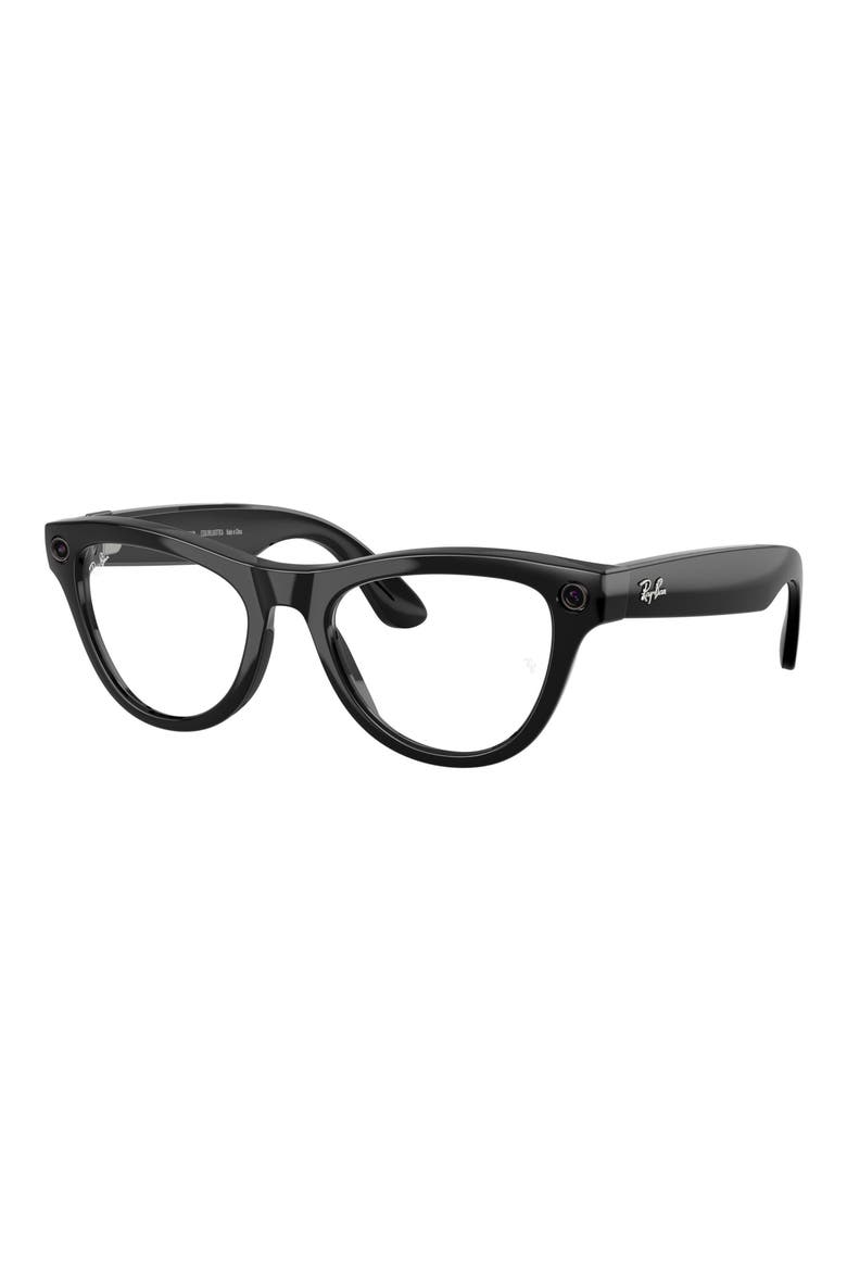 Meta Skyler Gen 2 52mm Cat Eye AI Sunglasses, Alternate, color, SHINY BLACK TRANSITIONS GREEN