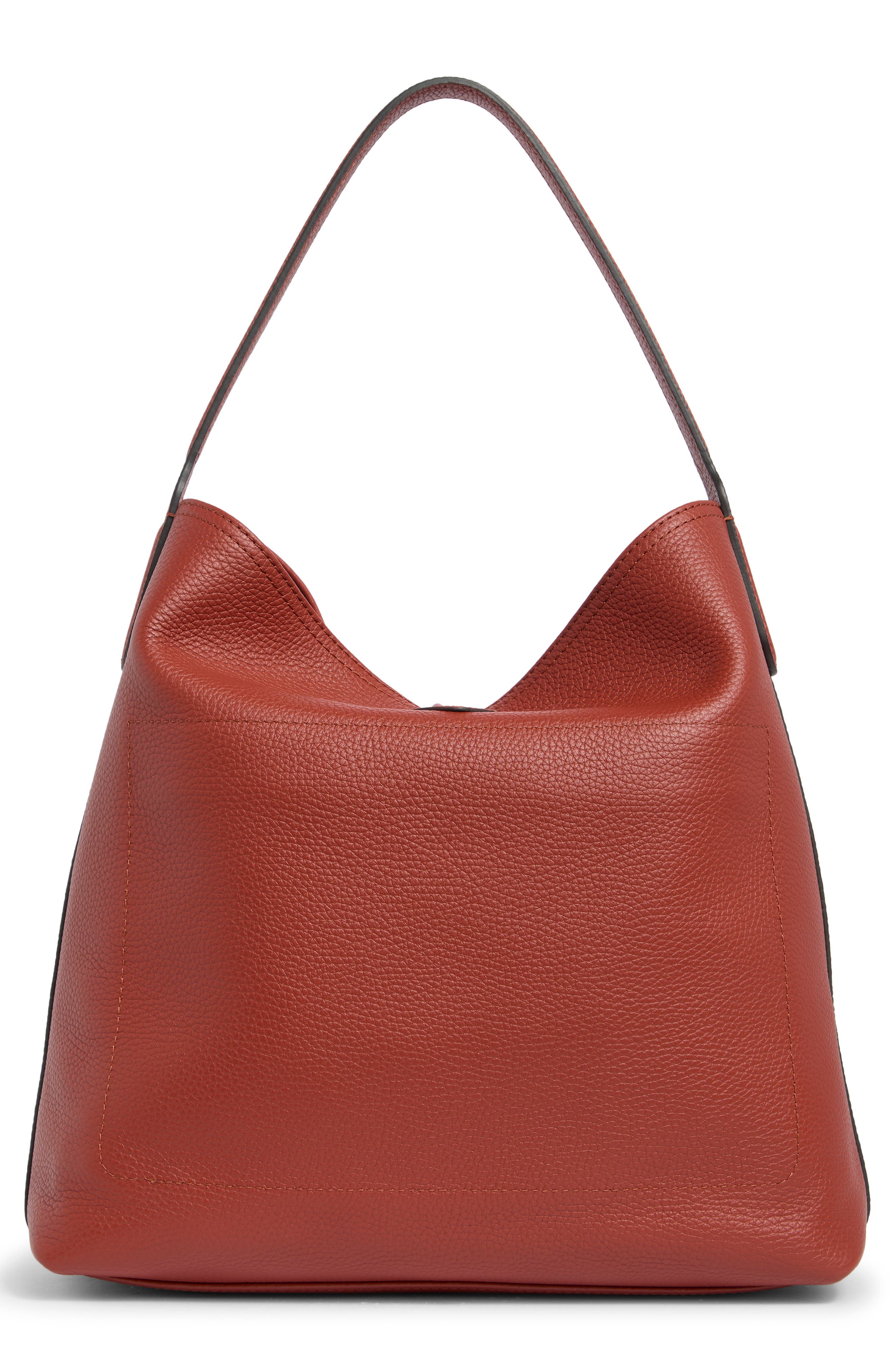 Roseau Essential Leather Hobo, Alternate, color, SIENNA