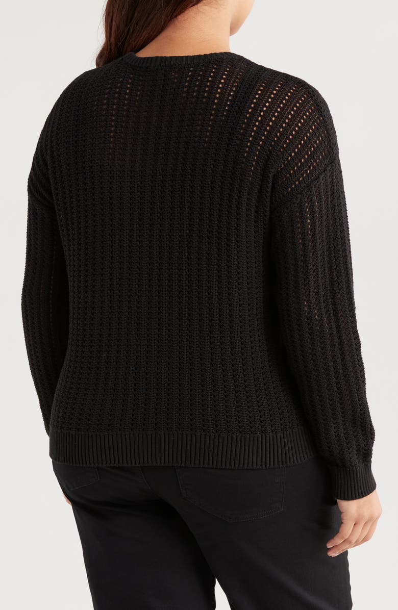 DKNY Jeans Open Stitch Cotton Sweater, Alternate, color,