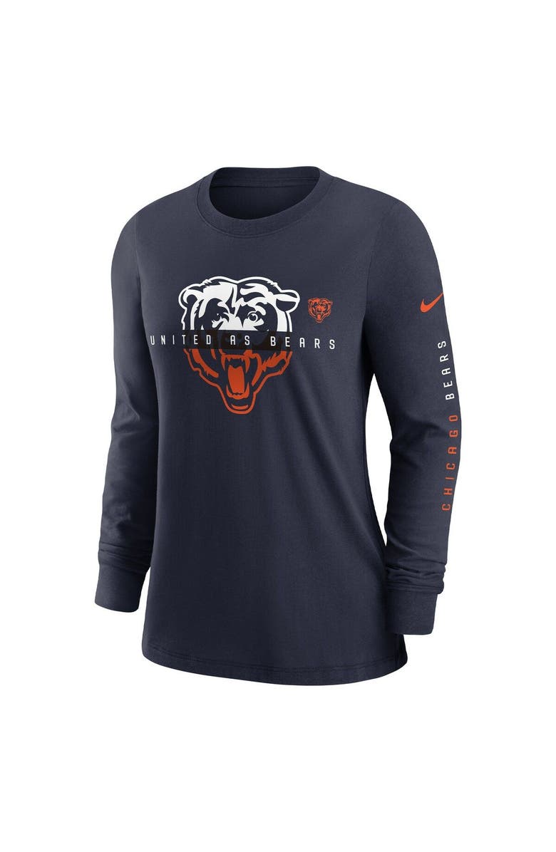 Nike Women's Nike Navy Chicago Bears Prime Split Long Sleeve T-Shirt, Alternate, color, 