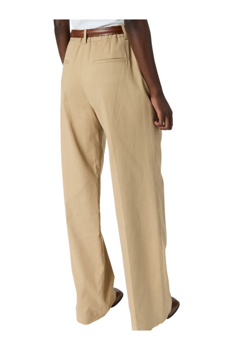 Azra High Rise Pleated Trousers, Alternate, color, Camel