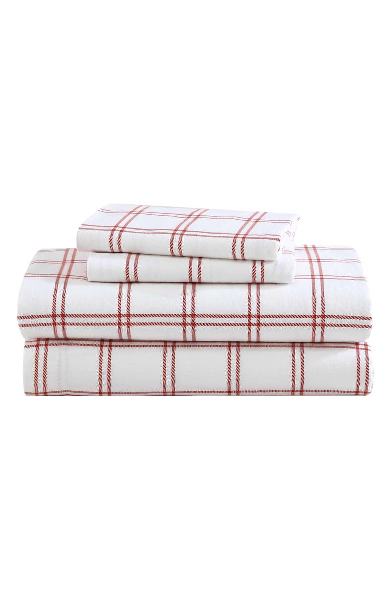 Eddie Bauer Westridge Plaid Flannel Sheet Set, Main, color, Dark Orange