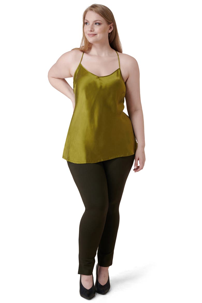Silk Charmeuse Tank, Alternate, color, GREEN