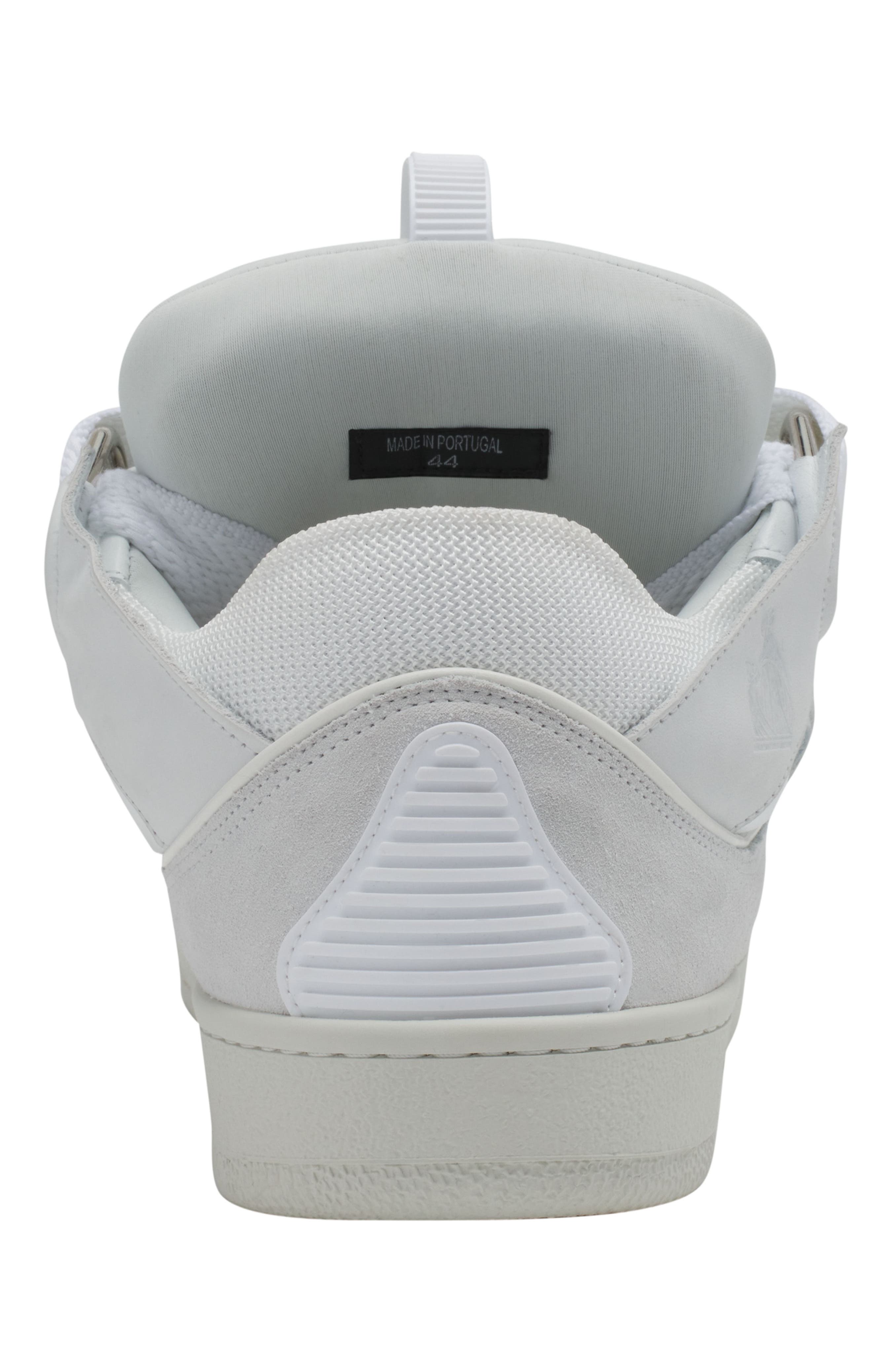 Curb Leather Sneakers, Alternate, color, White