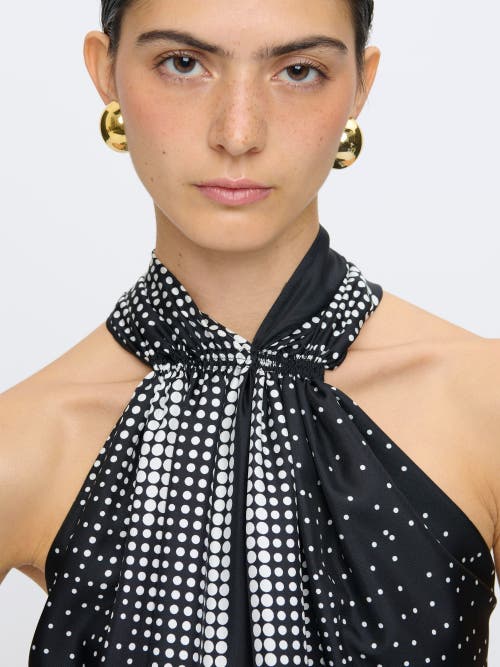Callas Milano Jaranda Polka Dot Silk Halter Blouse