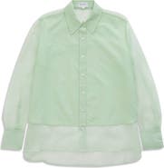 AG Sawtelle Oversize Silk & Cotton Button-Up Shirt