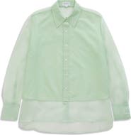 AG Sawtelle Oversize Silk & Cotton Button-Up Shirt