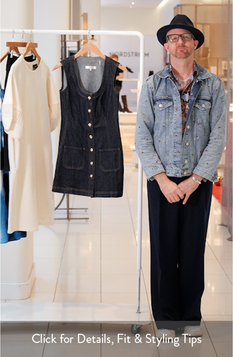 The Patch Pocket Sleeveless Denim Minidress, sales video thumbnail