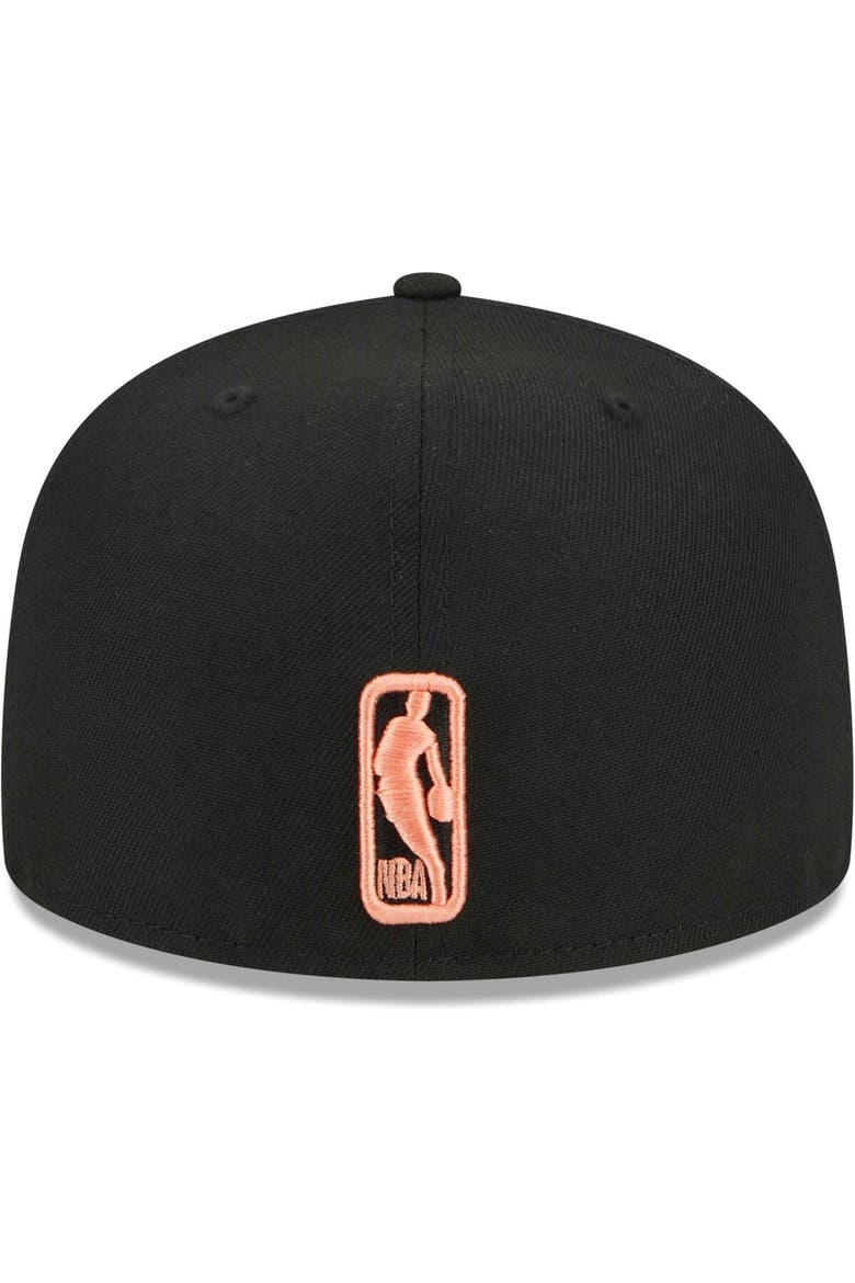 Men's New Era Black Miami Heat Floral Side 59FIFTY Fitted Hat, Alternate, color, Black
