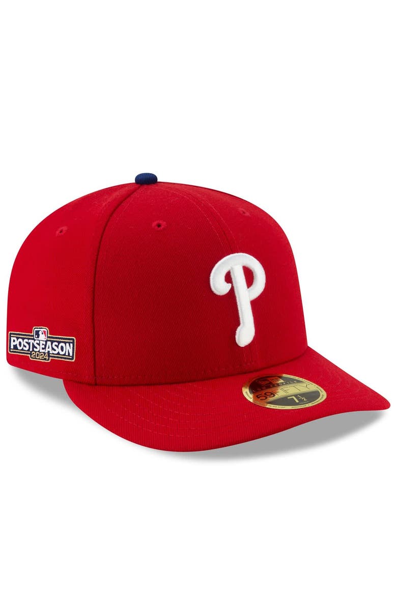New Era Men's New Era Red Philadelphia Phillies 2024 MLB Postseason Side Patch Low Profile 59FIFTY Fitted Hat, Main, color, Red