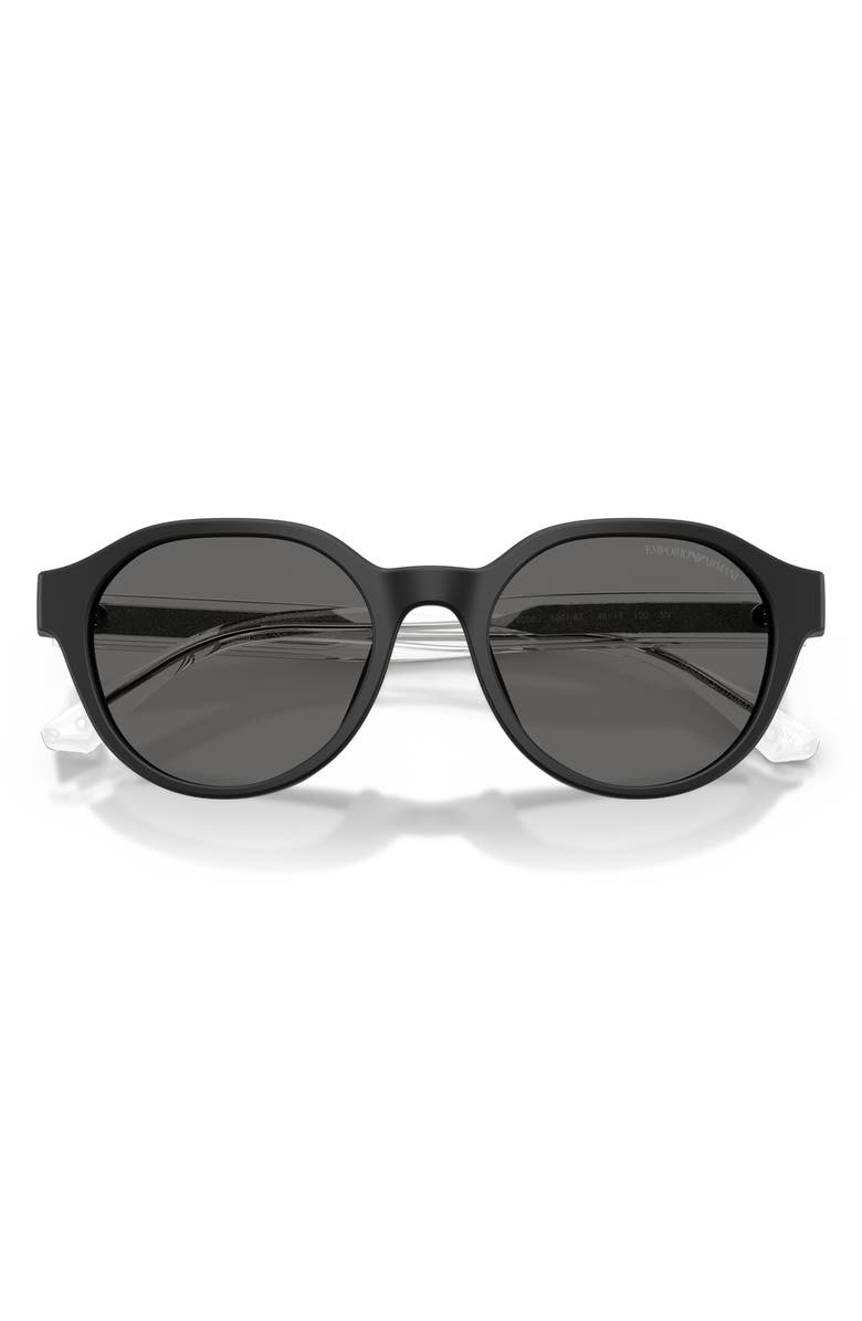 Emporio Armani Kids' 48mm Small Phantos Sunglasses, Alternate, color, Matte Black / Dark Grey