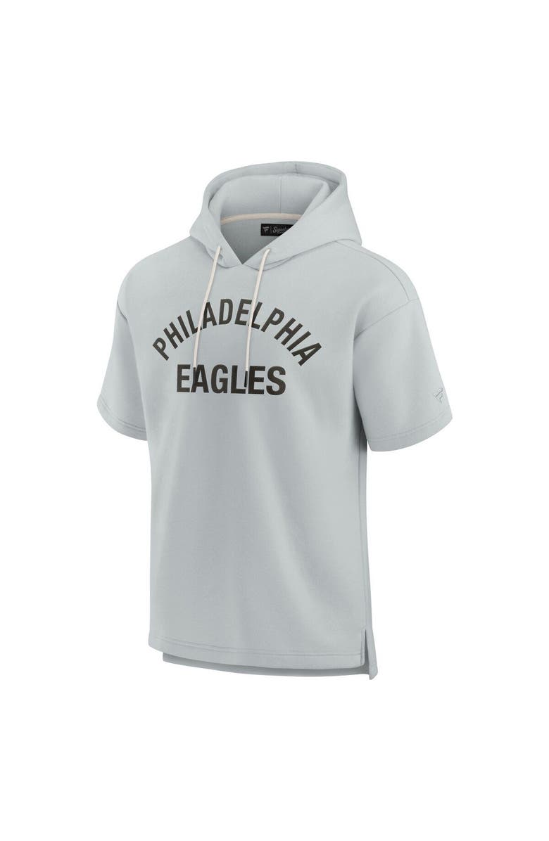Fanatics Signature Unisex Fanatics Signature Gray Philadelphia Eagles Super Soft Fleece Short Sleeve Hoodie, Alternate, color,