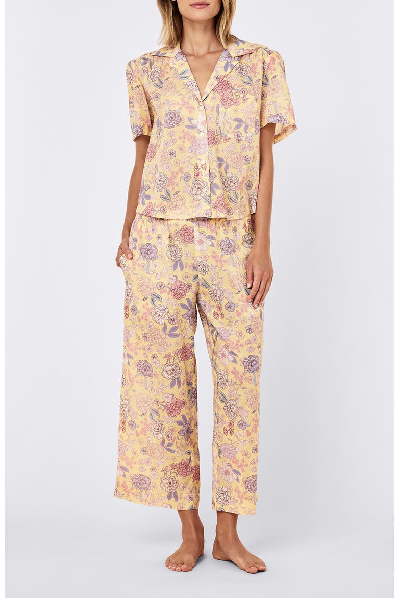Karolina Cotton Voile Crop Pajamas, Main, color, GOLDEN HAZE