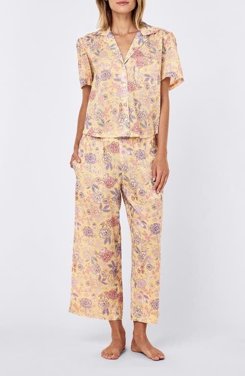 Karolina Cotton Voile Crop Pajamas