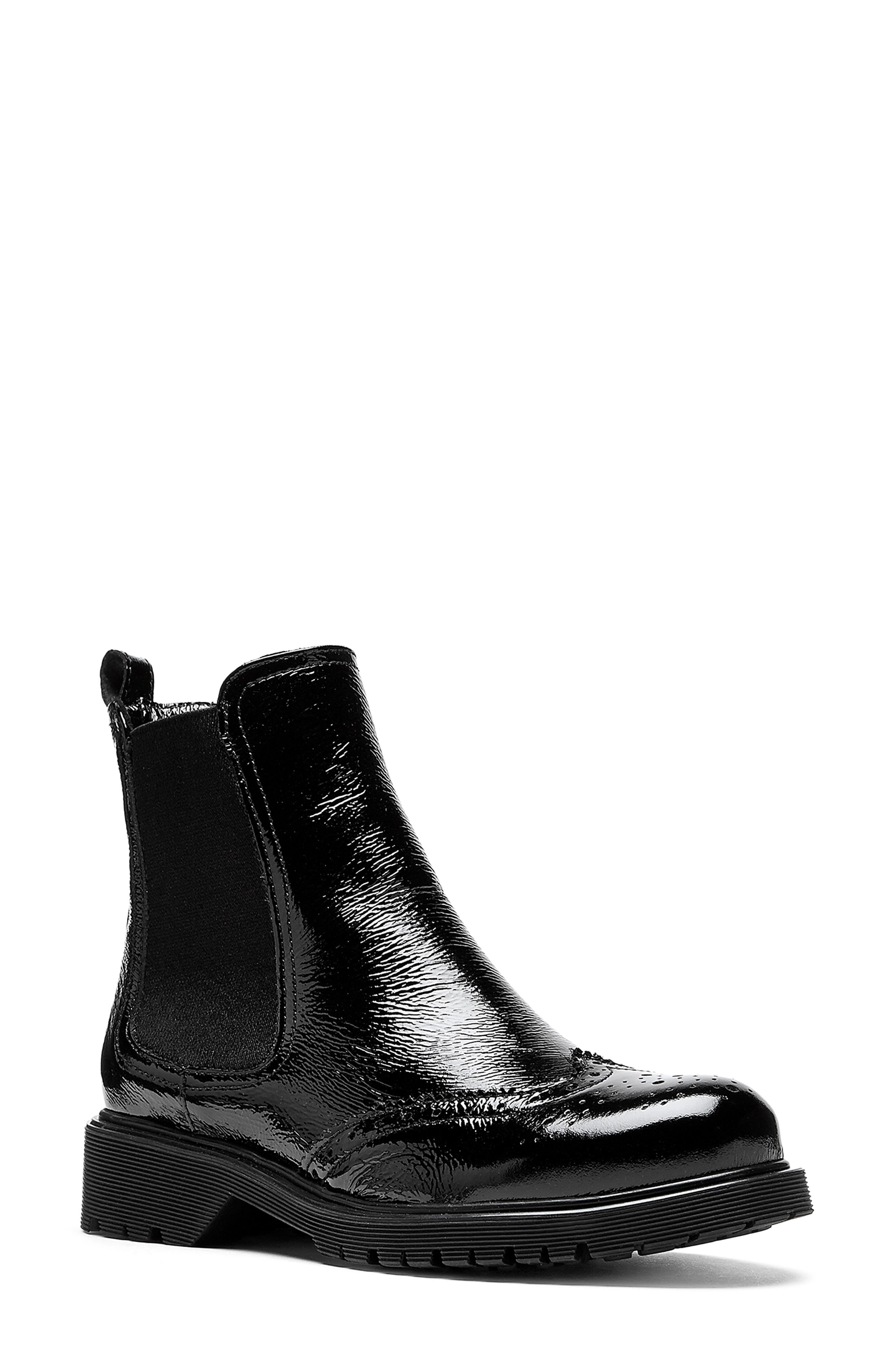La Canadienne Hansel Wingtip Waterproof Chelsea Boot, Main, color, Black Patent Leather