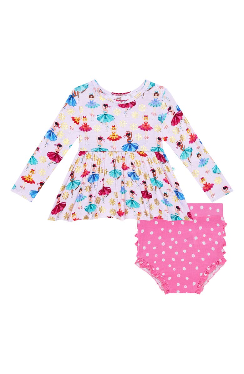Posh Peanut Adalyn Winter Skater Dress & Ruffle Bloomers Set, Main, color, 