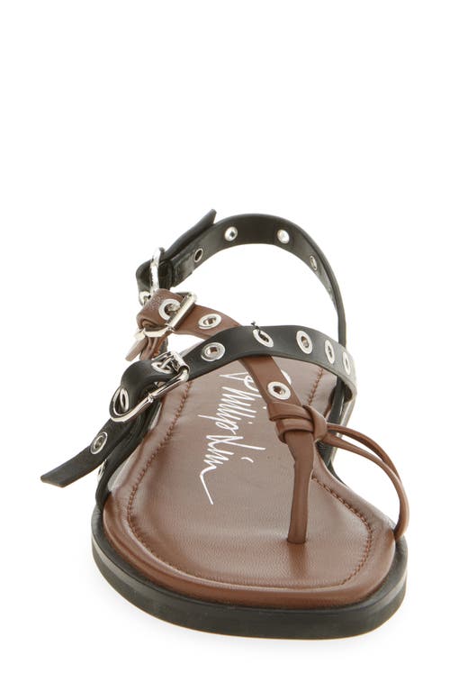 3.1 Phillip Lim Rivet Leather Strappy Toe-ring Sandals In Black Multi
