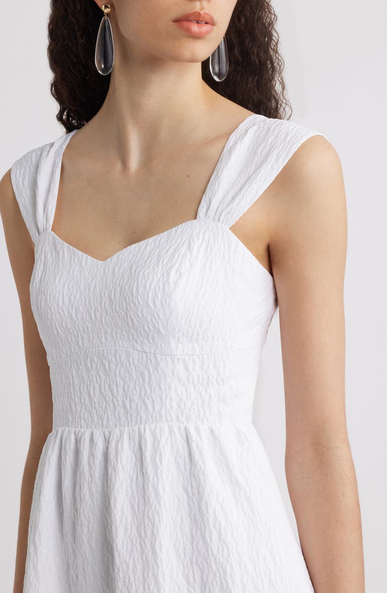 Chelsea28 Sweetheart Jacquard Midi Dress, Alternate, color, White