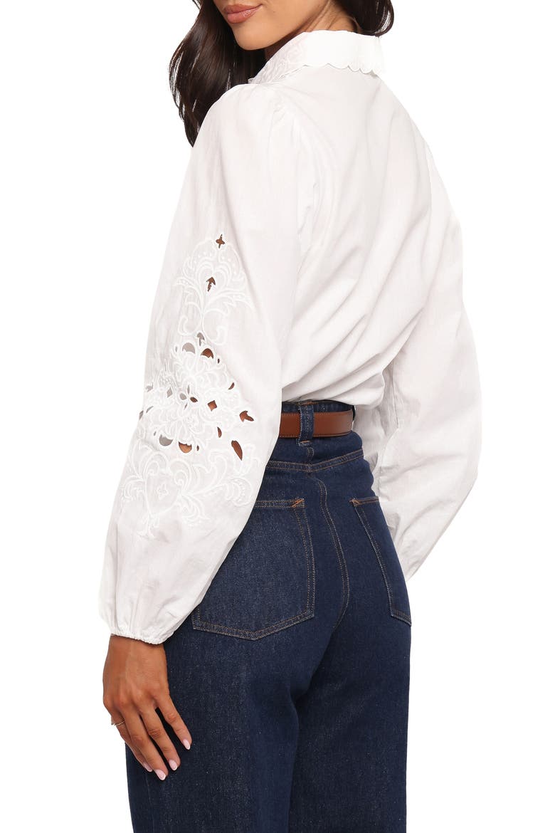 Aeloria Eyelet Button-Up Shirt, Alternate, color, WHITE EMBROIDERY