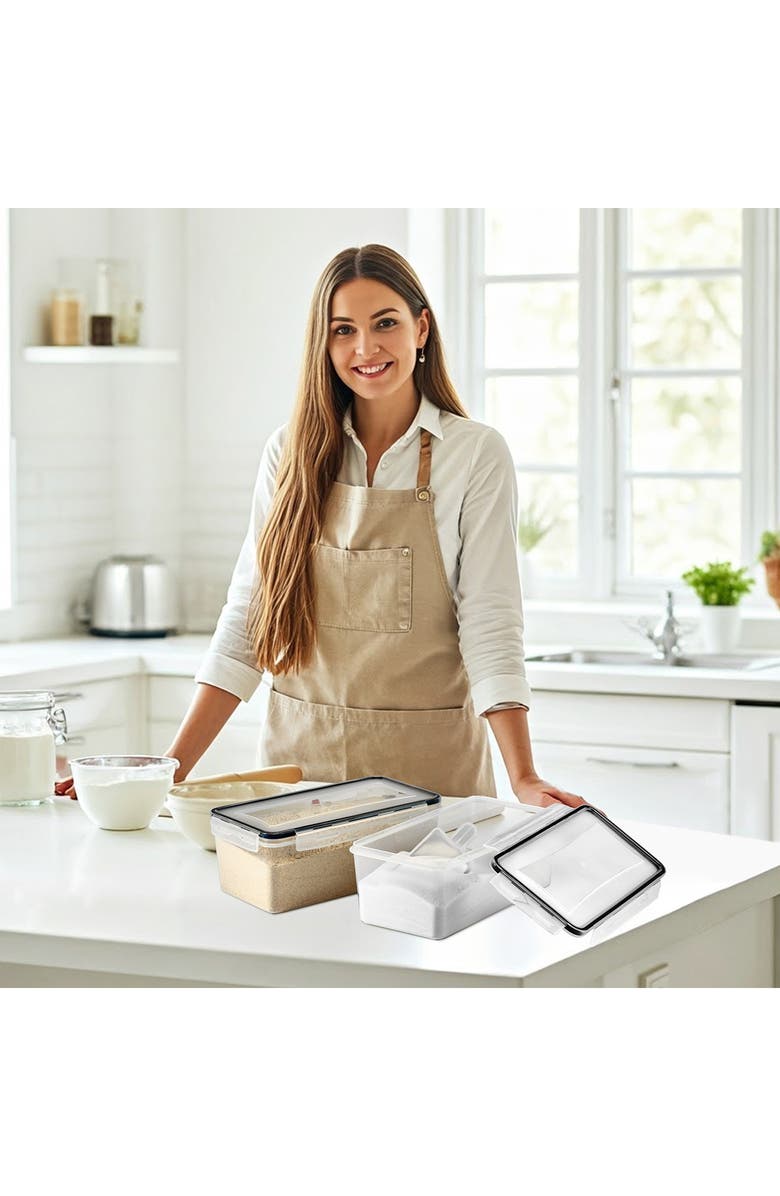 SORBUS 3-Pack 13.5 Cup Storage Containers with Lids, Alternate, color, Clear