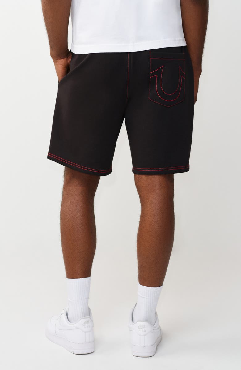 True Religion Cotton Blend Sweat Shorts, Alternate, color, Jet Black