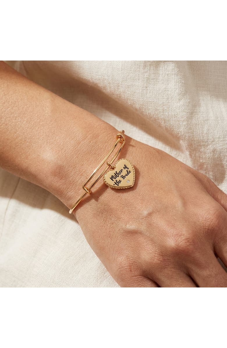 Alex and Ani Mother of the Bride Heart Bangle, Alternate, color, Gold