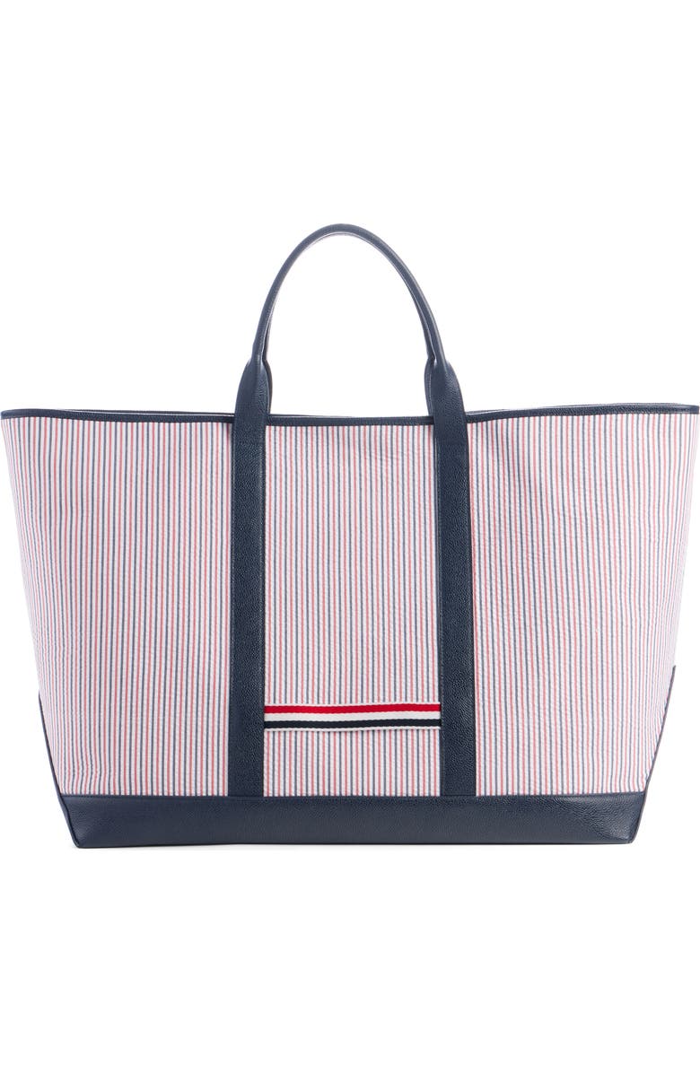 Thom Browne Large Tool Canvas & Leather Tote, Alternate, color,