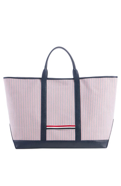 Thom Browne Large Tool Canvas & Leather Tote