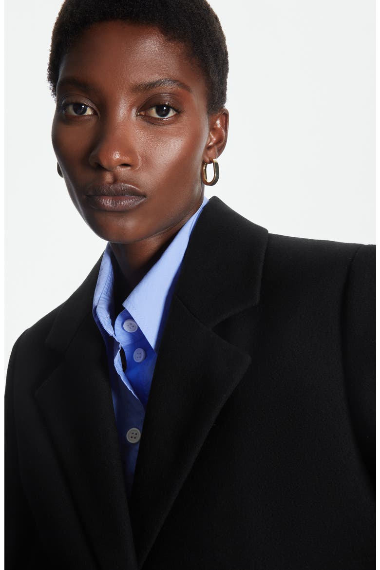 Wool Blend Coat, Alternate, color, BLACK