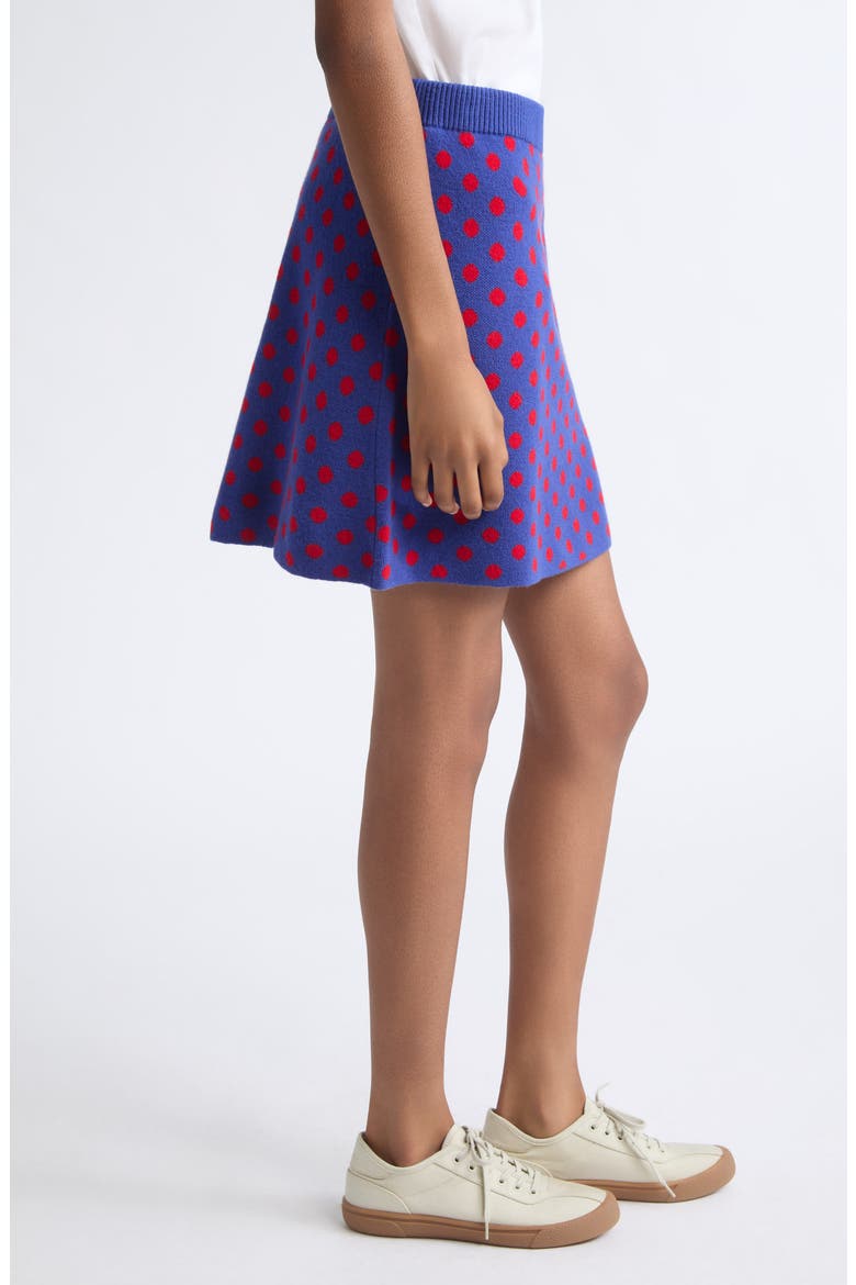 Koillis Pallo Kioski Polka Stretch Wool Miniskirt, Alternate, color, BLUE
