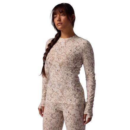 Backcountry Cedars Rws Merino Lt-Wt Baselayer Crew Top - Women's in Fog Zastrugi Print 