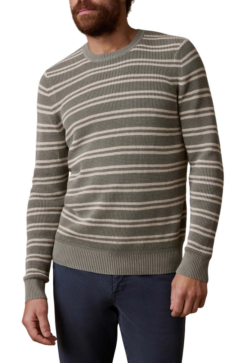 Sunwashed Stripe Organic Cotton Sweater, Main, color, SAGE SHORE STRIPE