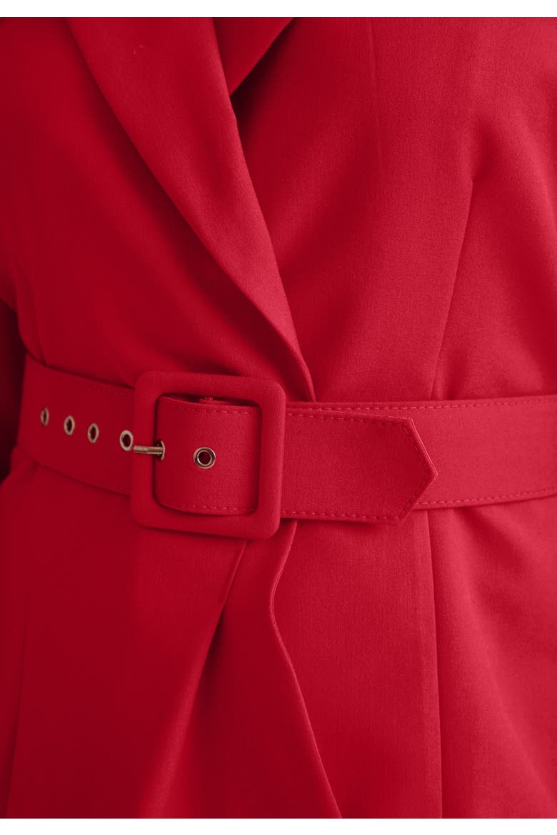 Belted Skirt Suit, Alternate, color, CLASSIC RED