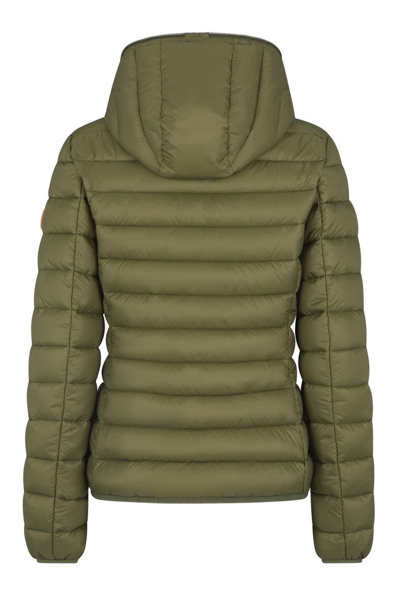 Demi Water Repellent Recycled Nylon Puffer Jacket, Alternate, color, DUSTY OLIVE GLEN TARTAN BEIGE