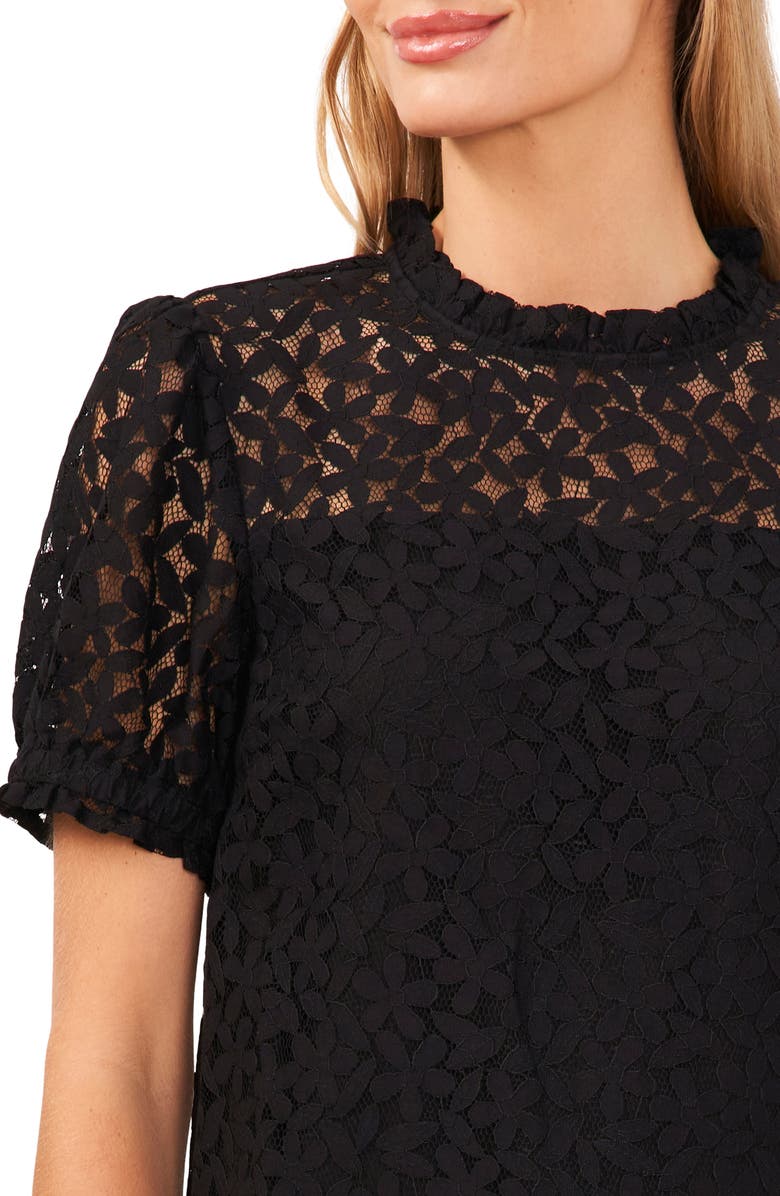 CeCe Puff Sleeve Floral Lace Blouse, Alternate, color,