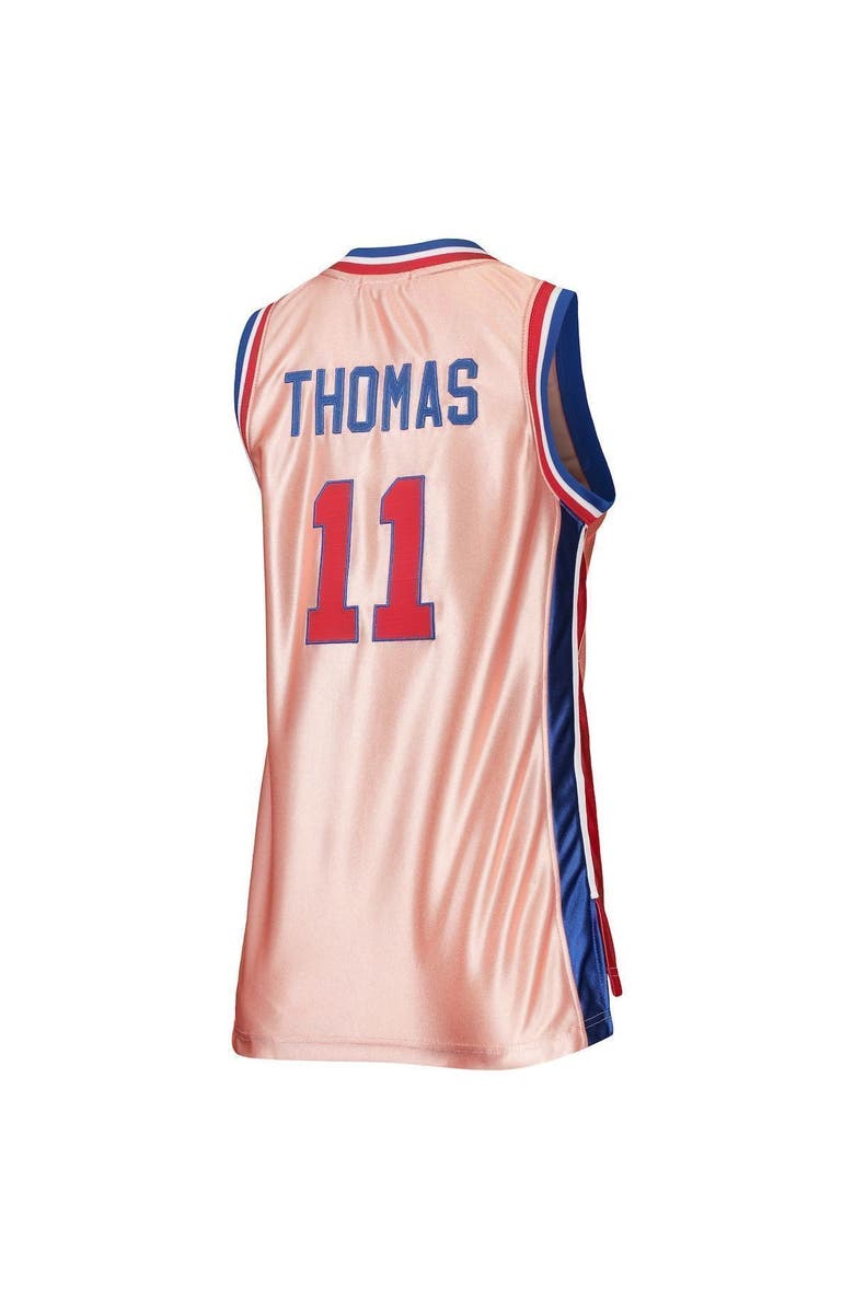 Mitchell & Ness Women's Mitchell & Ness Isiah Thomas Pink Detroit Pistons 75th Anniversary Rose Gold 1982 Swingman Jersey, Alternate, color,