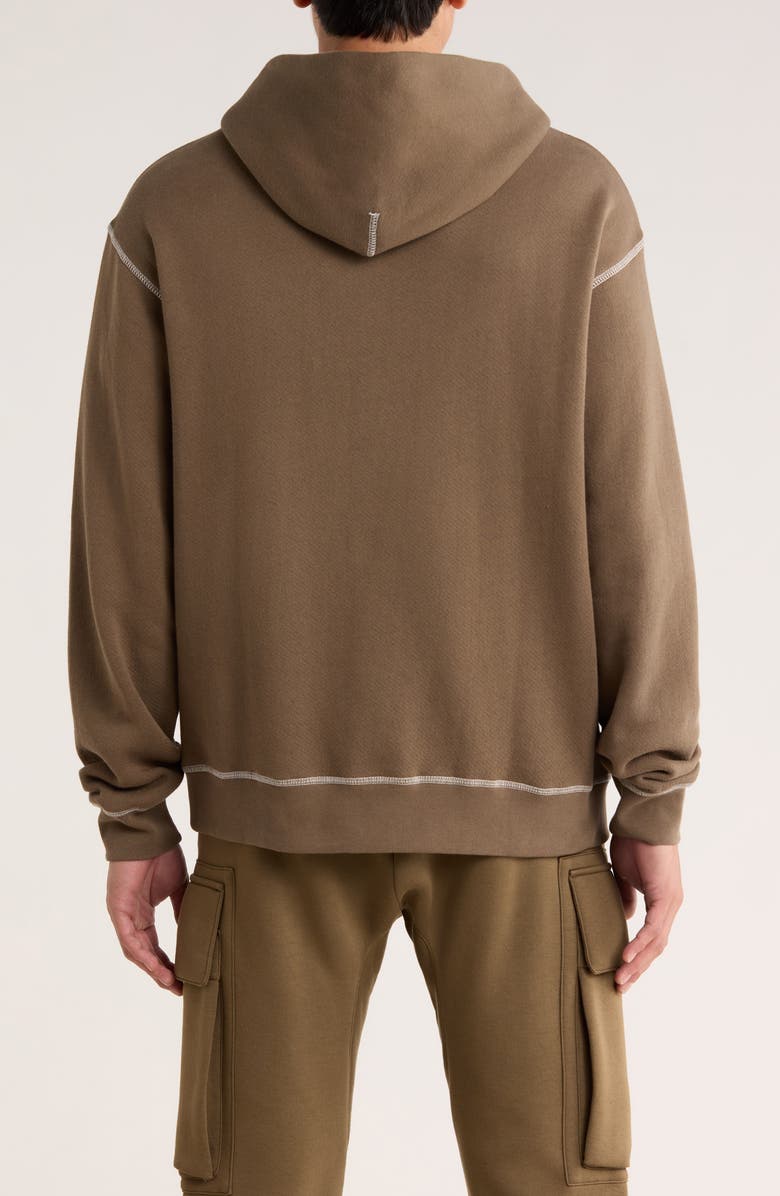 Museum of Peace & Quiet Wordmark Reverse Stitch Hoodie, Alternate, color, Brown